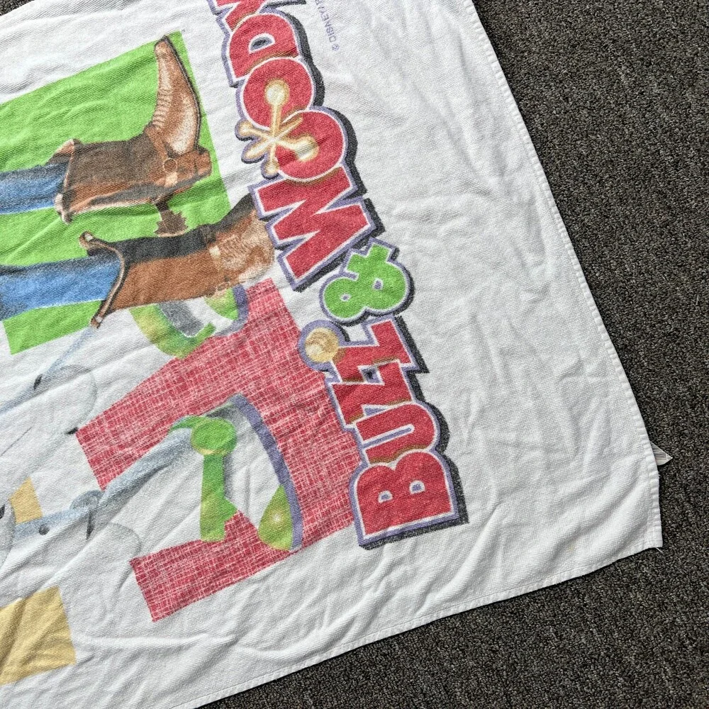 Vintage Disney Pixar Toy Story Beach Towel White Cartoon Anime AOP Buzz Tapestry